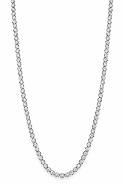Round Diamond Buttercup Tennis Necklace