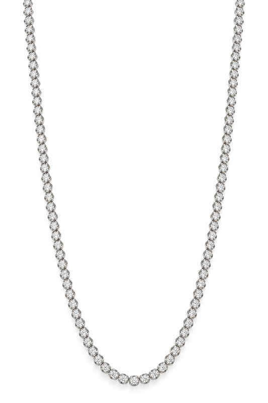 Round Diamond Buttercup Tennis Necklace