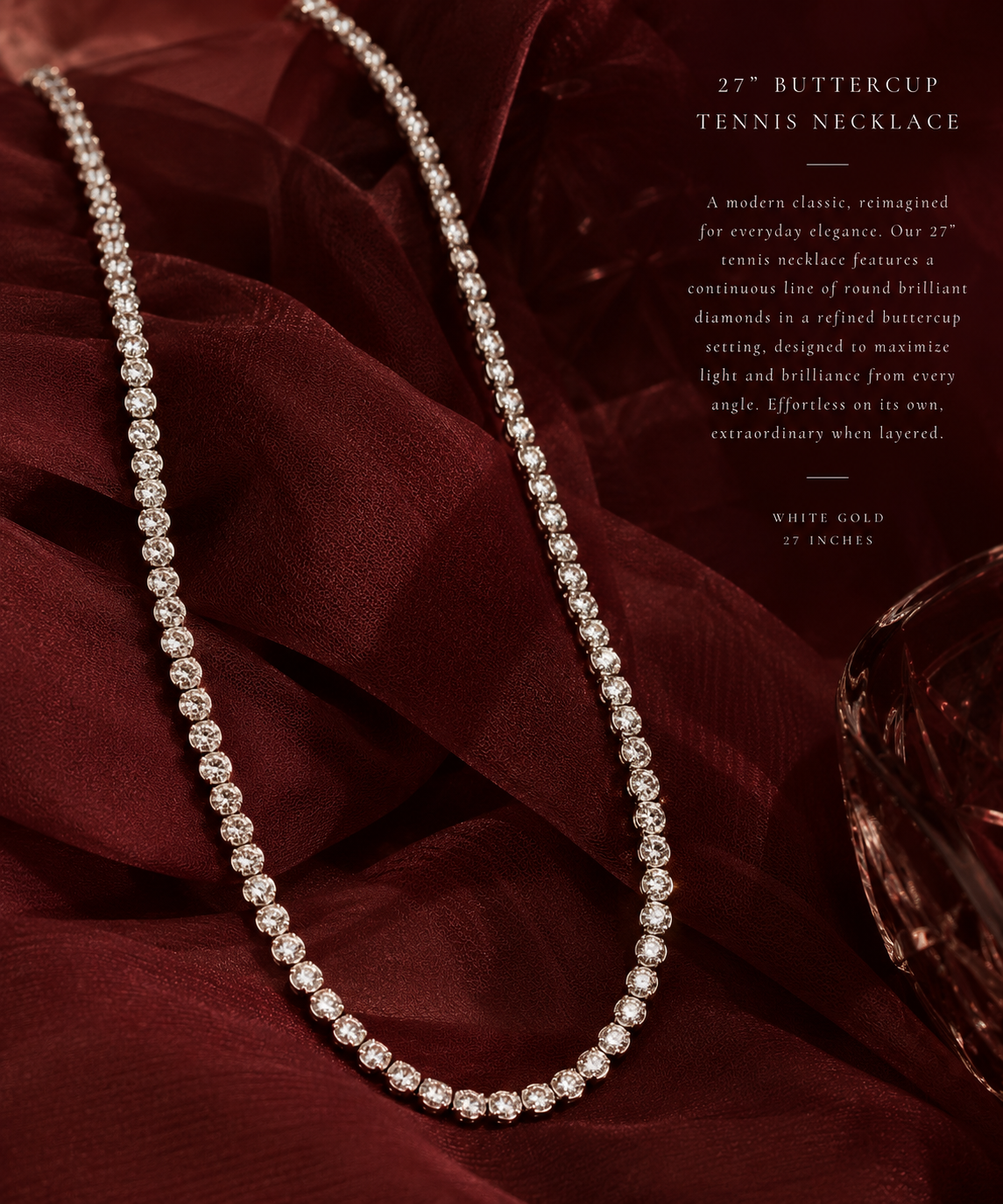 Round Diamond Buttercup Tennis Necklace