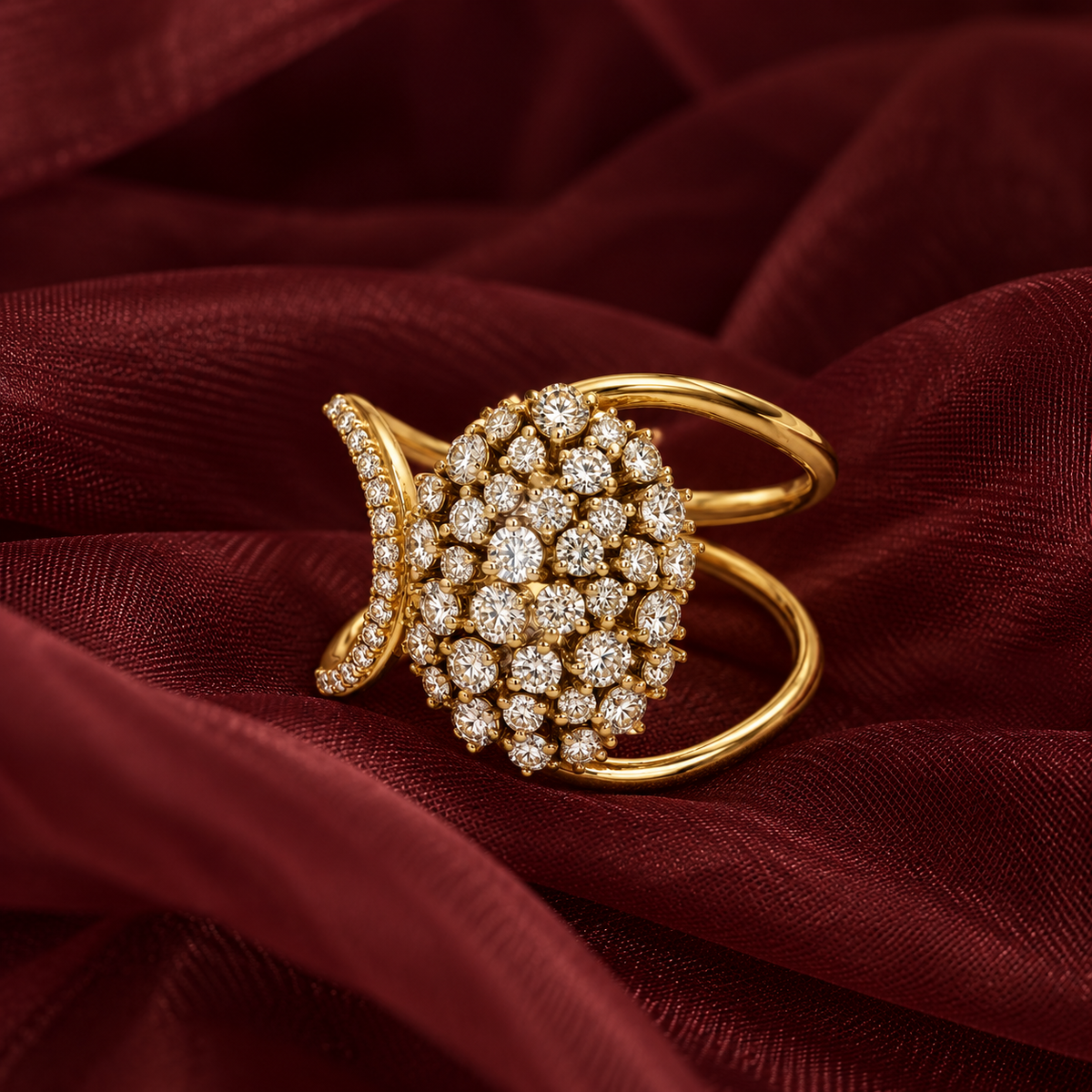 Half Disc Diamond Rings