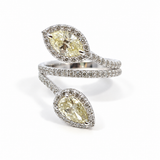 Double Diamond Bypass Ring