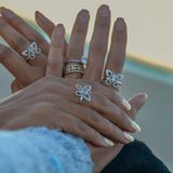 Yellow Pear Diamond Butterfly Ring