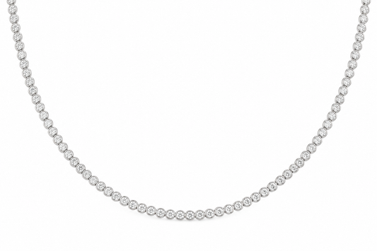 Bezel Tennis Necklace – Natural Diamond