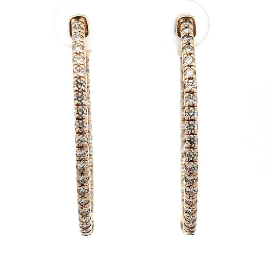 Diamond Oval Hoop Earrings