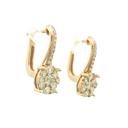 Diamond Cluster Huggie Earrings