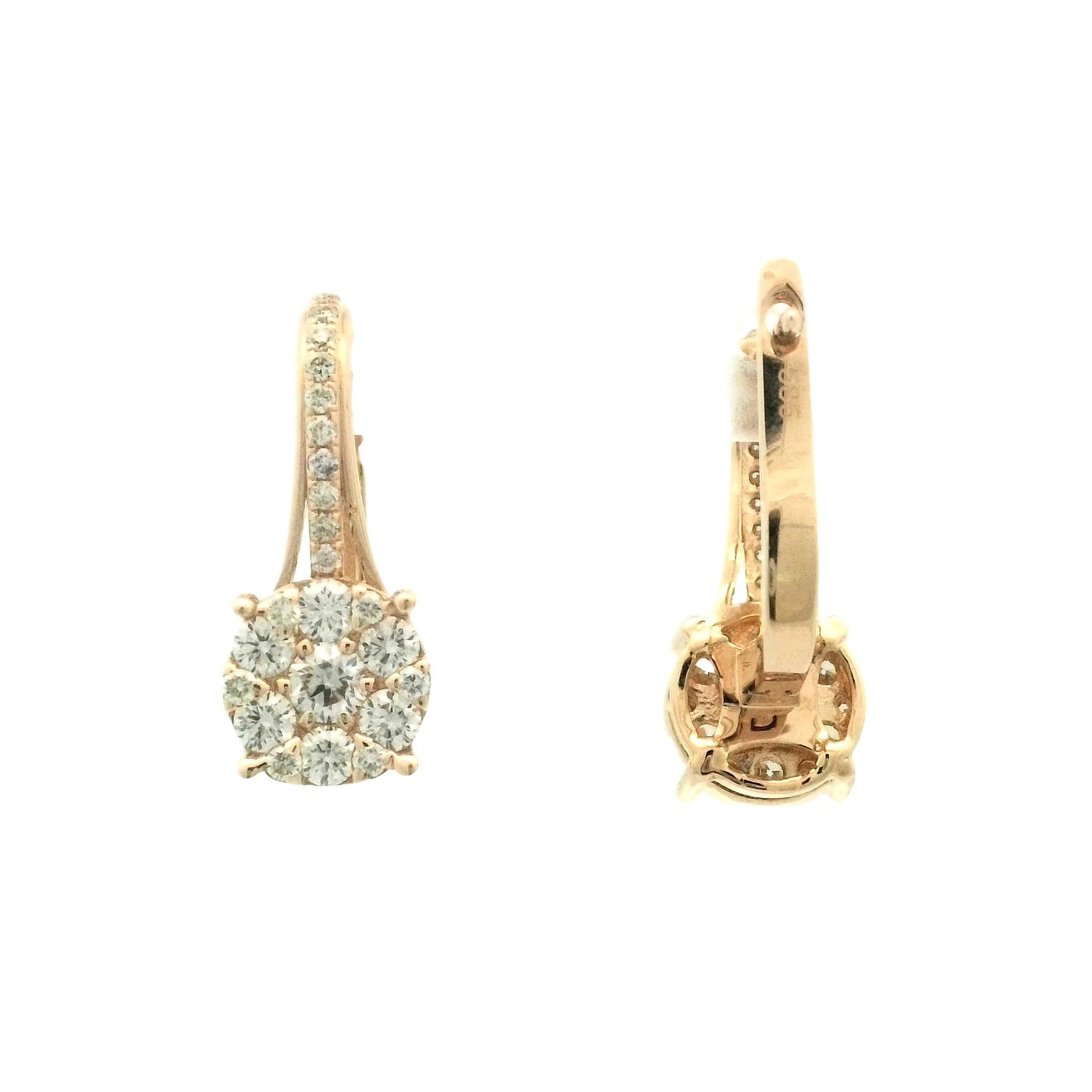 Diamond Cluster Huggie Earrings