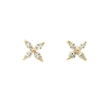 Flower Shape Diamond Stud Earrings