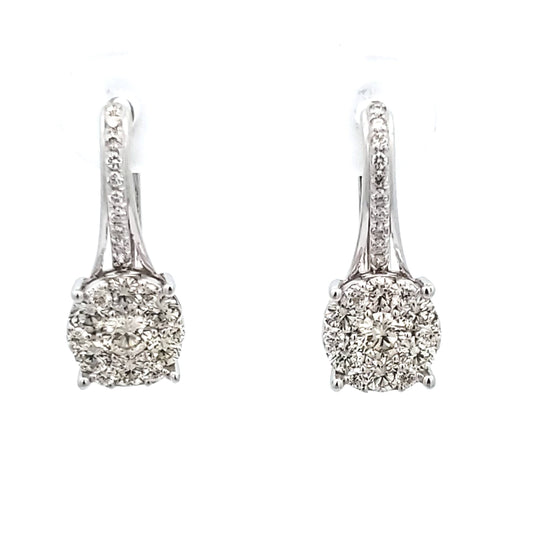 Diamond Cluster Huggie Earrings