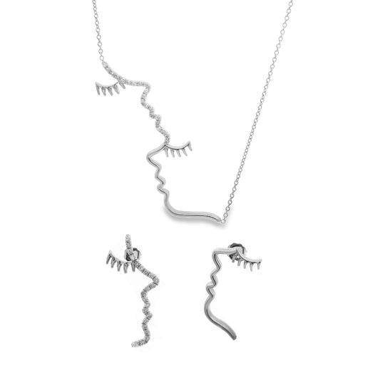 Shaneli Bundle - Earrings & Necklace Set (14K with Natural Diamonds)