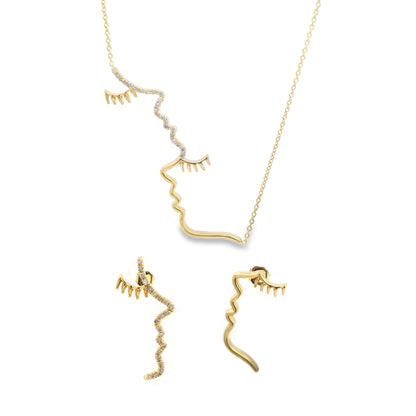 Shaneli Bundle - Earrings & Necklace Set (14K with Natural Diamonds)