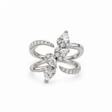 Cascading Mixed Diamond Ring