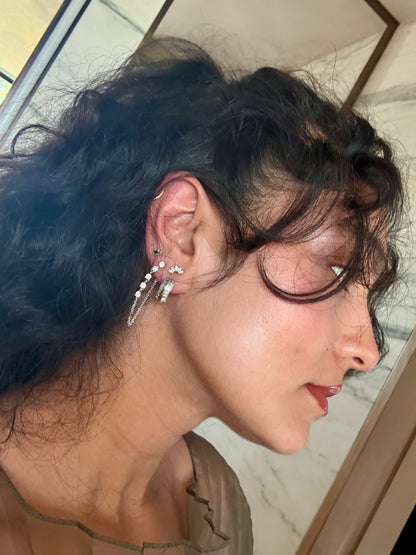 Diamond Drop Chain Earrings
