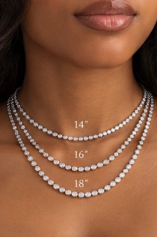 Bezel Tennis Necklace – Natural Diamond