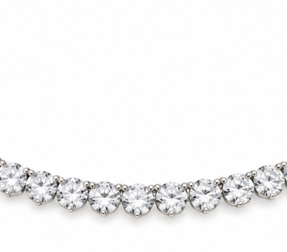 3-Prong Classic Tennis Necklace – Natural Diamond