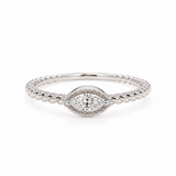 Marquise on Vintage Rope Stackable Diamond Ring