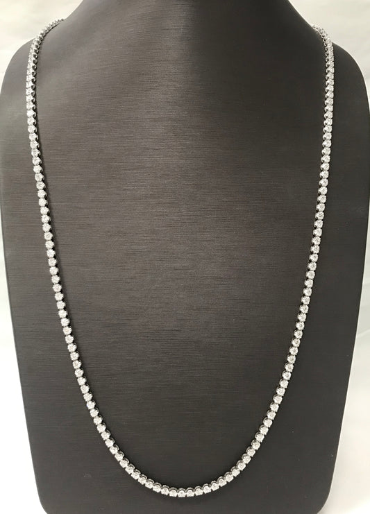 Round Diamond Buttercup Tennis Necklace