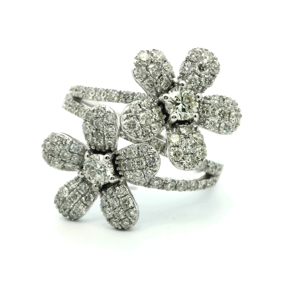 Double Flora Diamond Ring