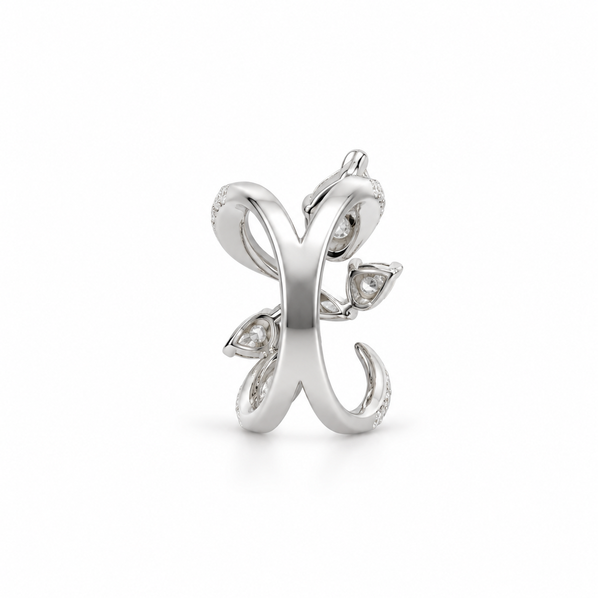 Cascading Mixed Diamond Ring