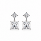 Solène Princess Diamond Drop Earrings