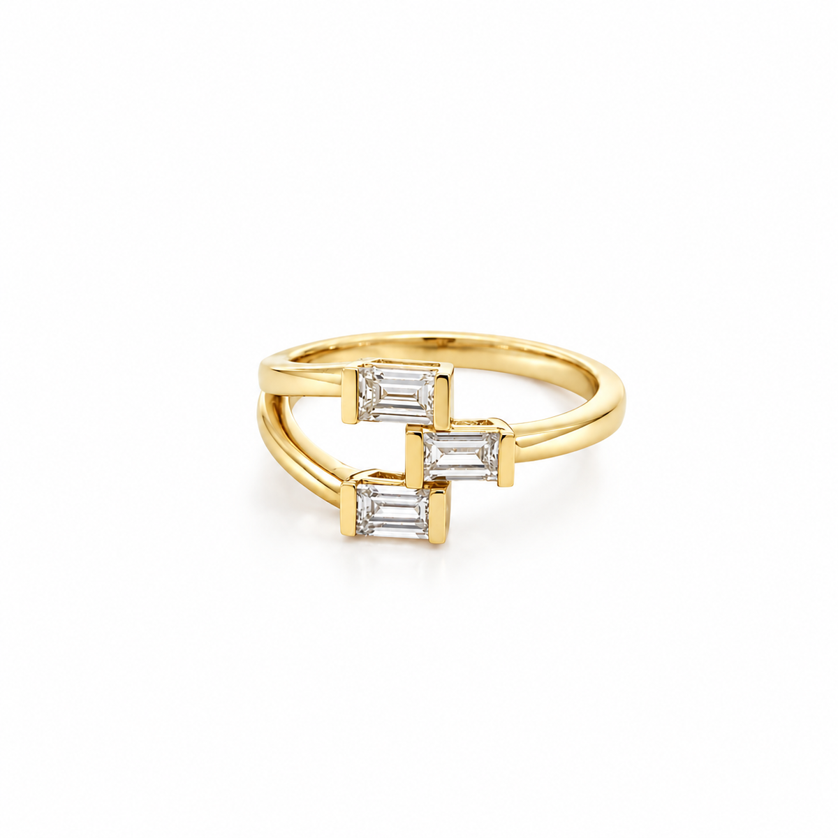 Baguette Off Set Ring