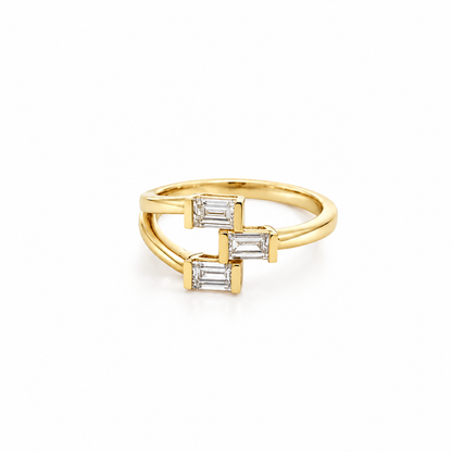 Baguette Off Set Ring