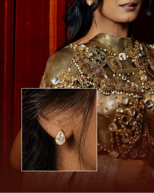 Solène Pear Diamond Studs