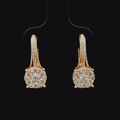 Diamond Cluster Huggie Earrings