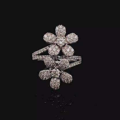 Double Flora Diamond Ring