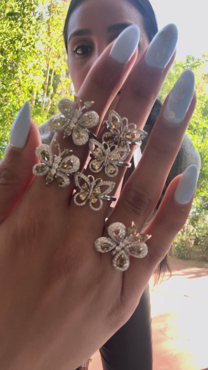 Champagne Diamond Butterfly Ring