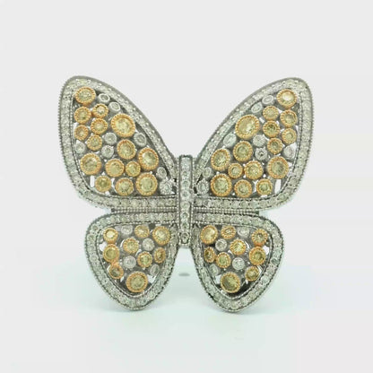 Broad Butterfly Honeycomb Ring