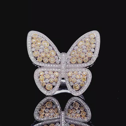 Broad Butterfly Honeycomb Ring