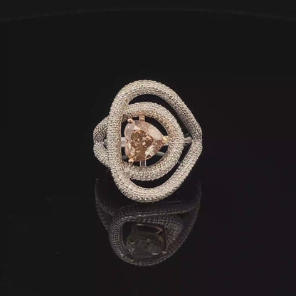 Shield Series: Pink Champagne Diamond Ring