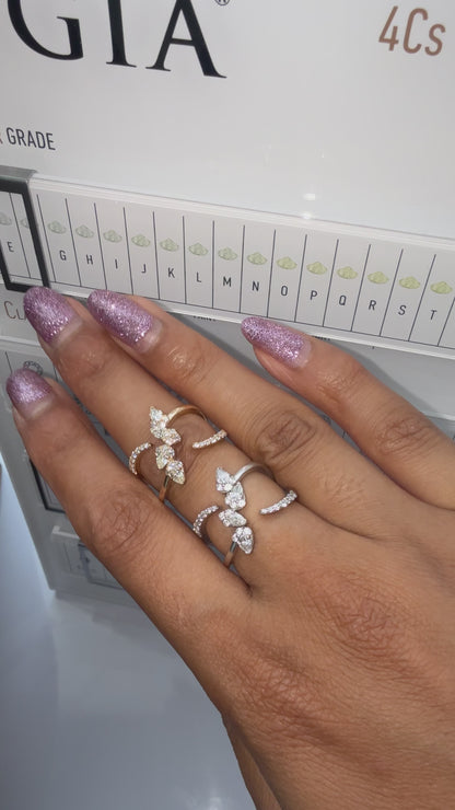 Cascading Mixed Diamond Ring