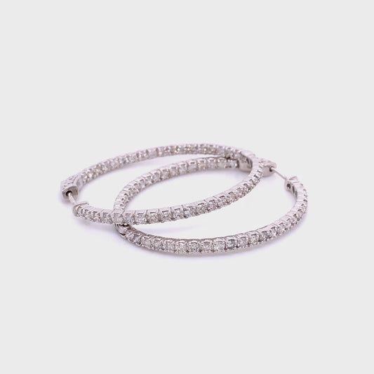 Classic Diamond Oval Hoop Earrings