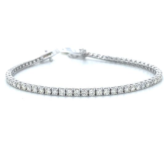 3.66CT 4-Prong Diamond Tennis Bracelet in 14k White Gold