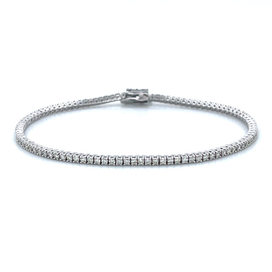 1.53CT 4-Prong Diamond Tennis Bracelet in 14k White Gold