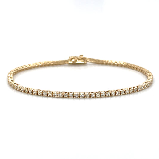 1.80CT 4-Prong Diamond Tennis Bracelet in 14k Yellow Gold