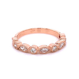 Round & Marquise Halfway Alternating Stackable Ring
