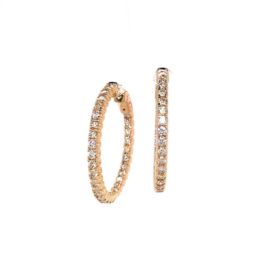 Diamond Hoop Earrings in 14K Yellow Gold