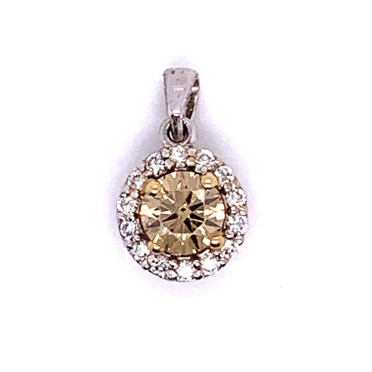 Halo Fancy Round Diamond Pendant