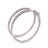 Classic Diamond Oval Hoop Earrings