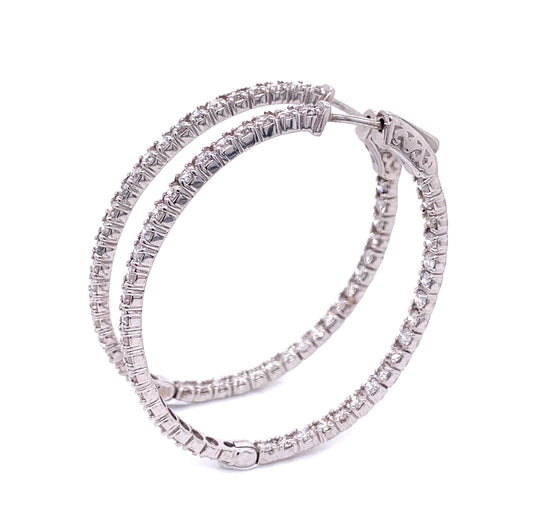 Classic Diamond Oval Hoop Earrings