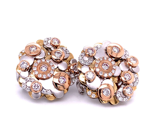 Trigold Clockwork Cluster Earrings