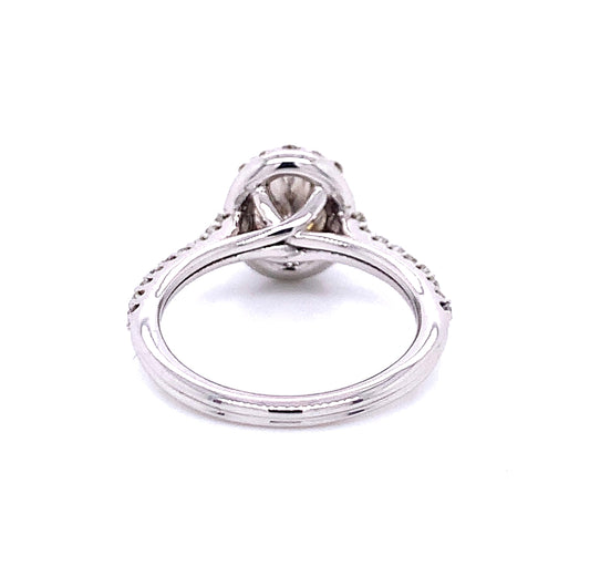 Fancy Oval Halo Diamond Engagement Ring