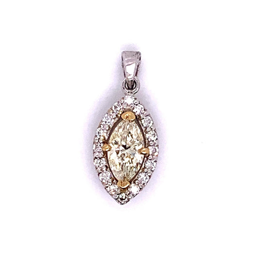 Halo Marquise Diamond Pendant