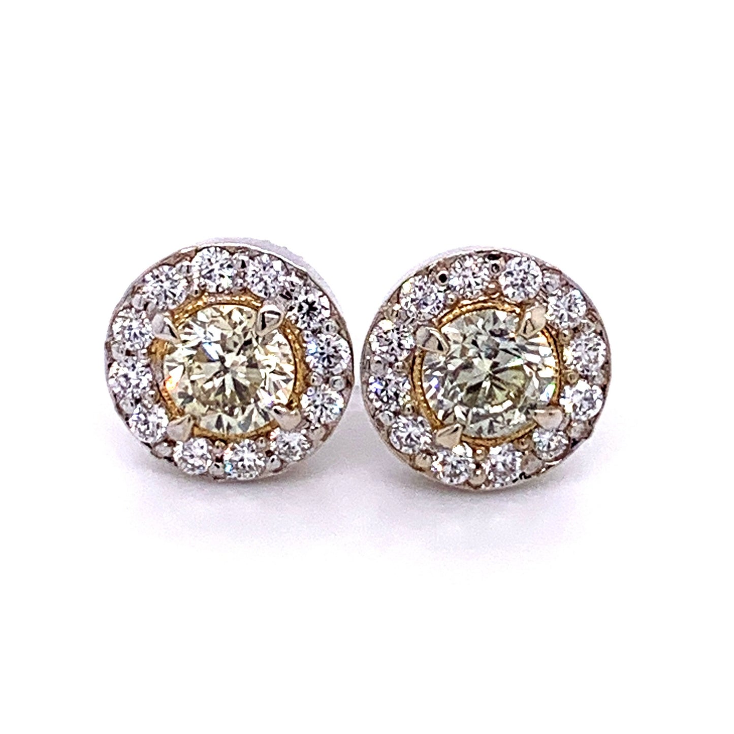 Halo Diamond Stud Earrings