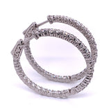 White Gold and Diamond Hoop Earrings