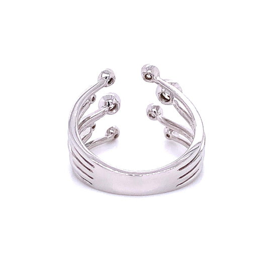 Open Cuff Diamond Bubble Ring