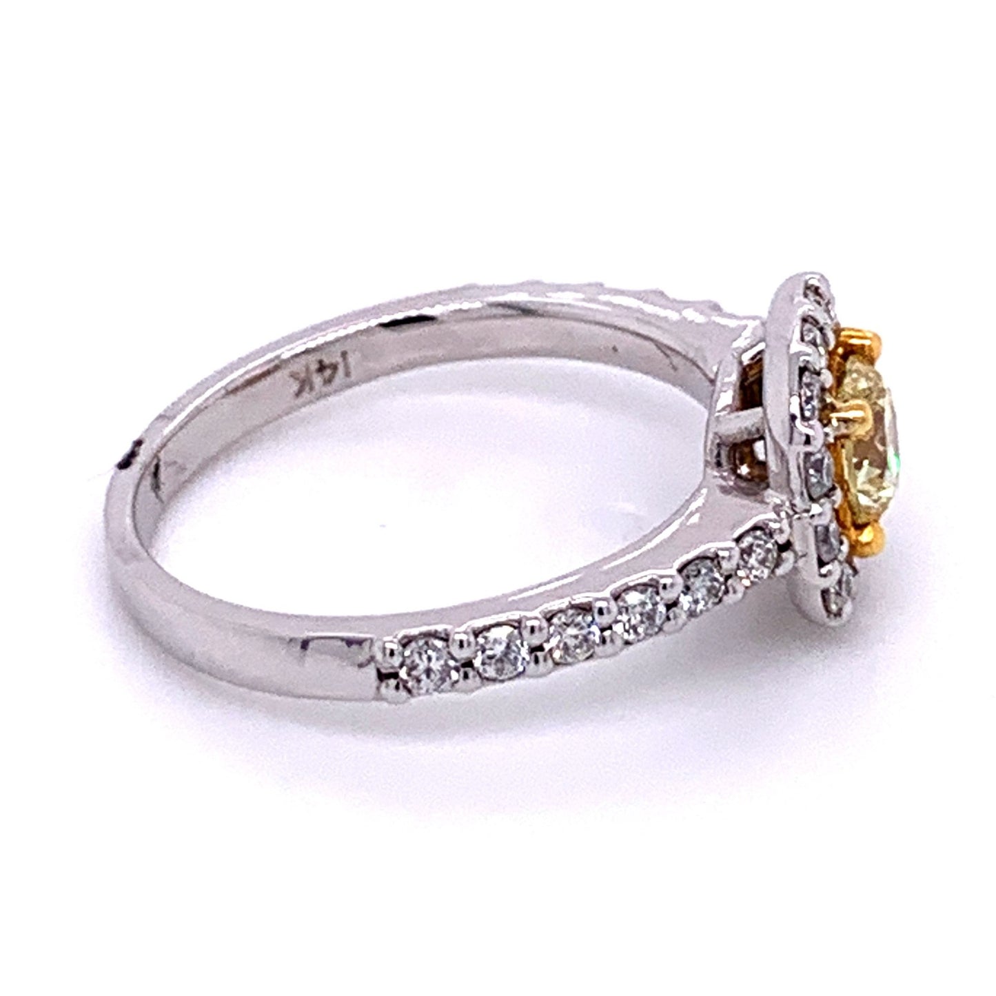 Fancy Halo Diamond Engagement Ring in 14K Two-Tone Gold