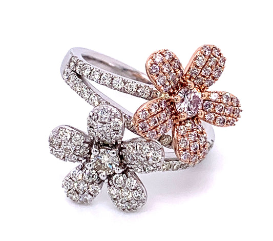 Embracing Flowers Diamond Ring